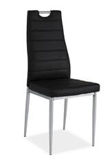 4 krēslu komplekts H260, melna/hroms cena un informācija | Virtuves un ēdamistabas krēsli | 220.lv
