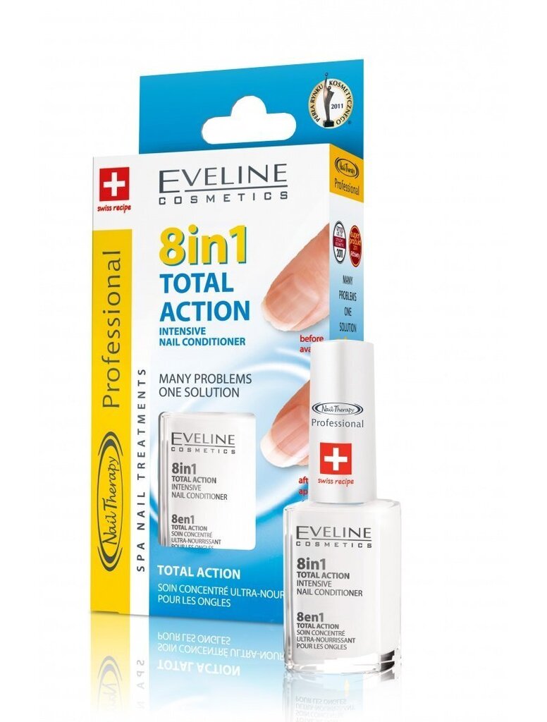 Nagu stiprinātājs Eveline 8in1 Total Action Intensive 12 ml цена и информация | Nagu lakas, stiprinātāji | 220.lv