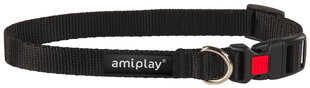 Regulējama kakla siksna Amiplay Basic, XL, melna цена и информация | Ошейники, подтяжки для собак | 220.lv