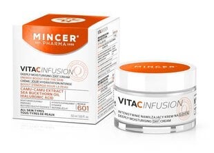 Intensīvs mitrinošs dienas sejas krēms Mincer Pharma Vita C Infusion Nr.601, 50 ml цена и информация | Наносите на чистую кожу лица. Подержите около 10-15 минут и смойте водой. | 220.lv