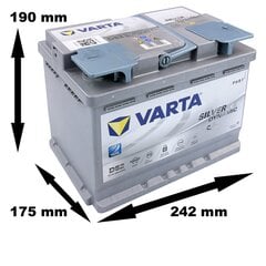 Akumulators Varta Silver Dynamic AGM D52 12V 60Ah 680A цена и информация | Аккумуляторы | 220.lv