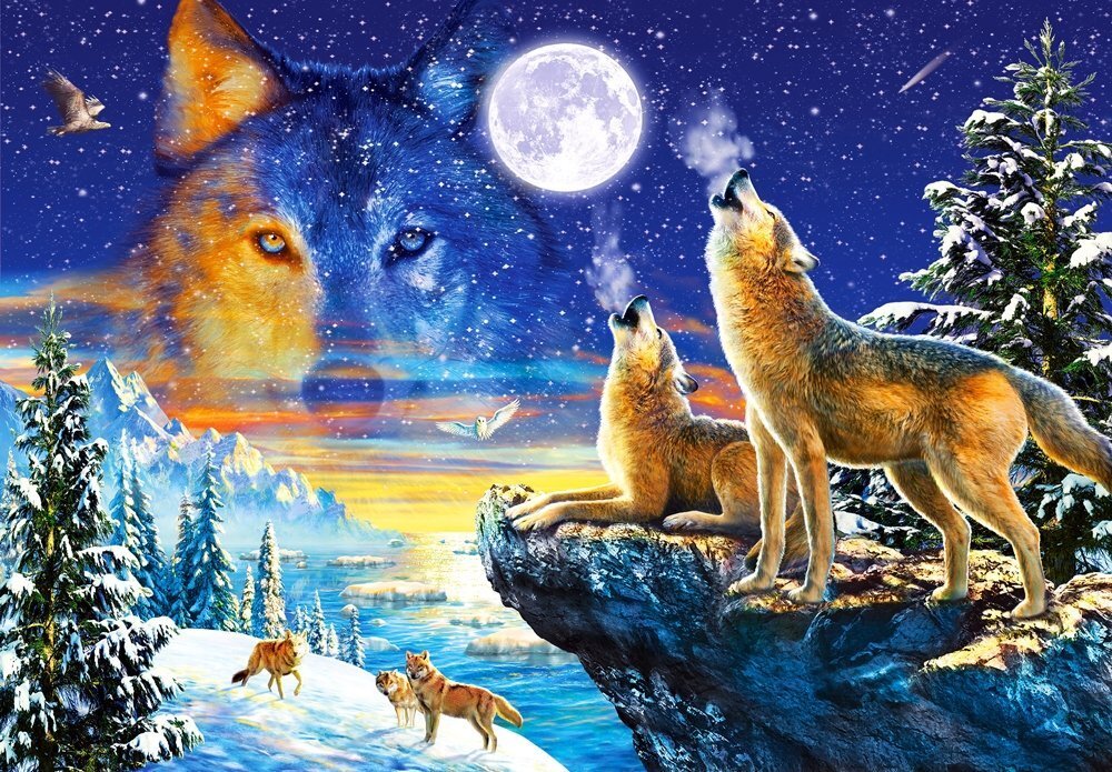 Puzle Puzzle Castorland Howling Wolves, 1000 det. cena un informācija | Puzles, 3D puzles | 220.lv