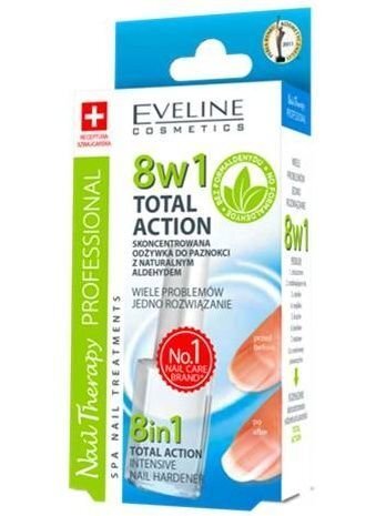 Nagu stiprinātājs 8in1 Total Action Sensitive Eveline, 12 ml cena un informācija | Nagu lakas, stiprinātāji | 220.lv