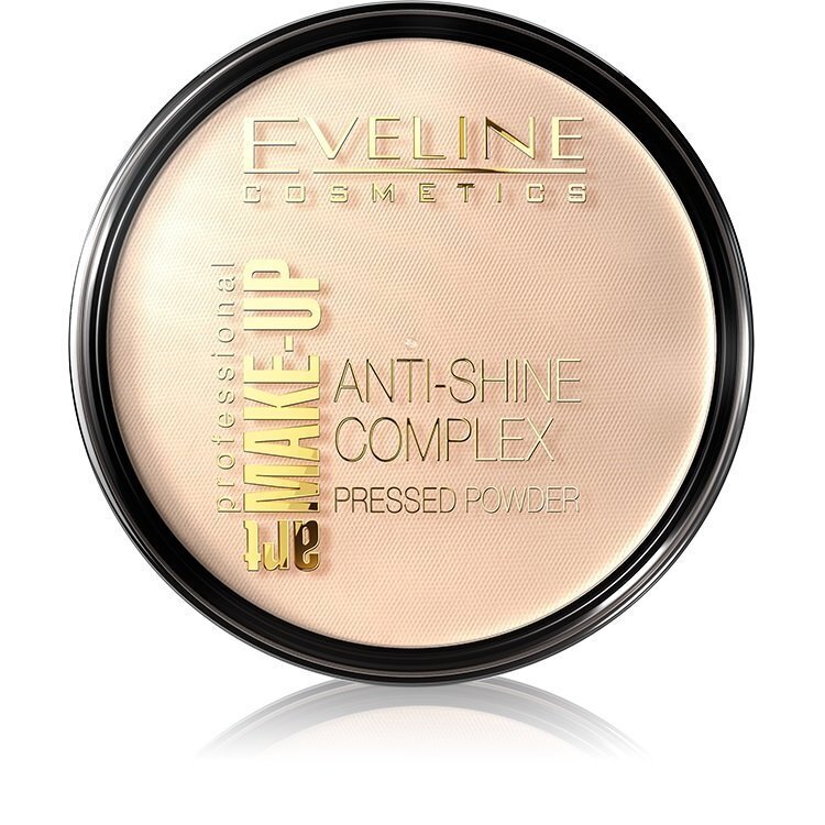 Sejas pūderis Eveline Art Make-Up Anti-Shine Complex, 33 Golden Sand, 14 g, цена и информация | Grima bāzes, tonālie krēmi, pūderi | 220.lv