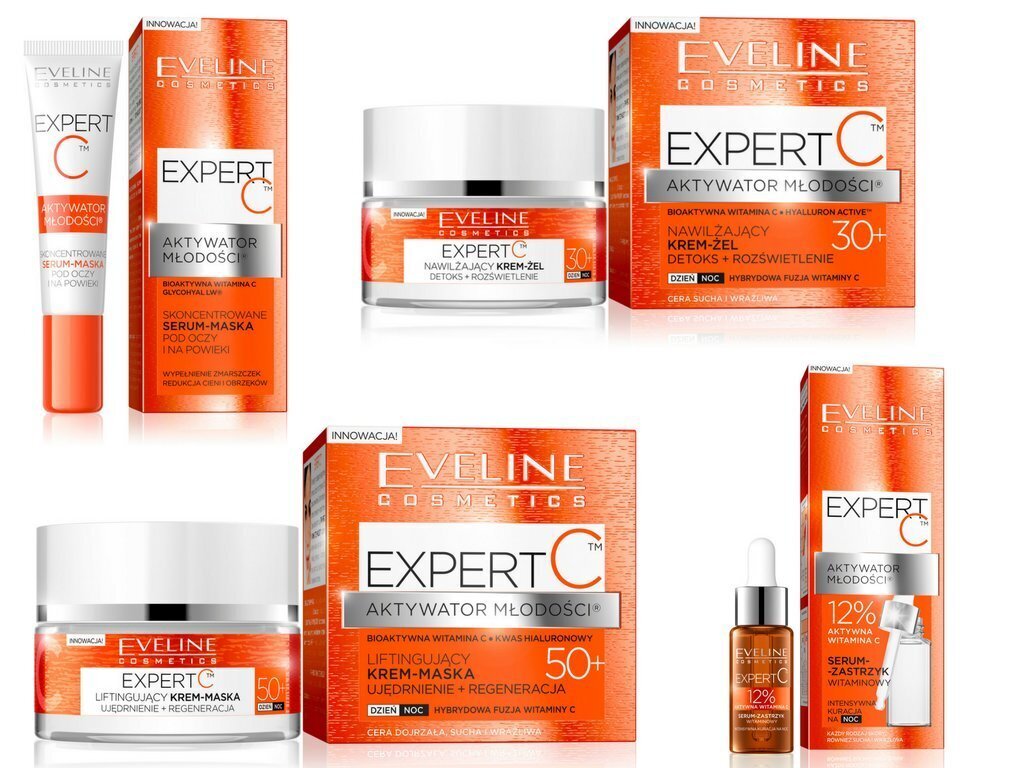 Atjaunojošs nakts sejas serums ar vitamīnu C Eveline Expert C 18 ml цена и информация | Serumi sejai, eļļas | 220.lv