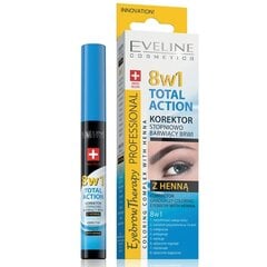 Контур бровей - краска Eveline Eyebrow Therapy Total Action 8in1 10 ml cena un informācija | Uzacu krāsas, zīmuļi | 220.lv