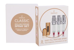 Uzpildāmi smaržu flakoni Travalo Classic HD, 3 x 5 ml (zelta krāsā) цена и информация | Косметички, косметические зеркала | 220.lv