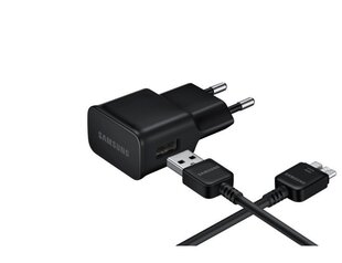 Samsung EP-TA12EBE / 10W Original Travel Adapter + ET-DQ11Y1BE USB 3.0 Cable Black (EU Blister) цена и информация | Зарядные устройства для телефонов | 220.lv