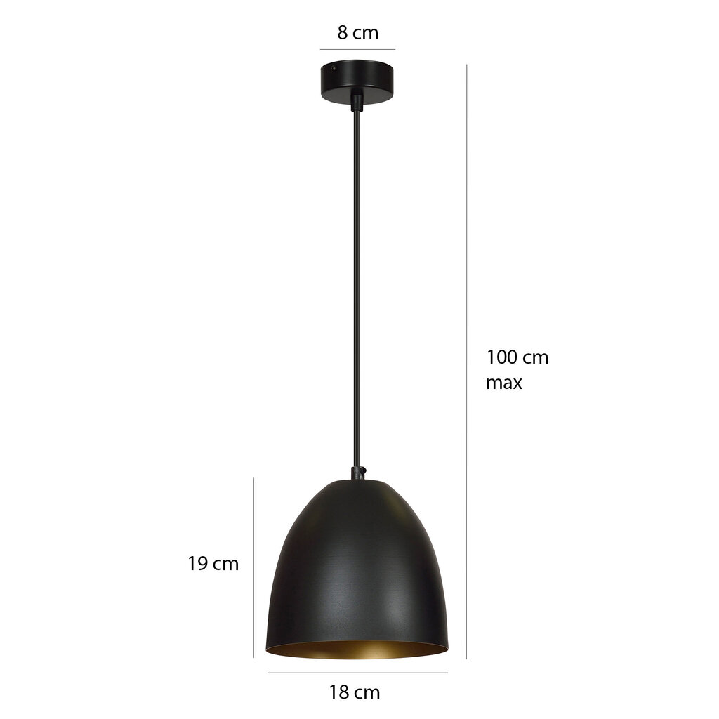 Lampa Emibig LENOX 1 Black cena un informācija | Piekaramās lampas | 220.lv