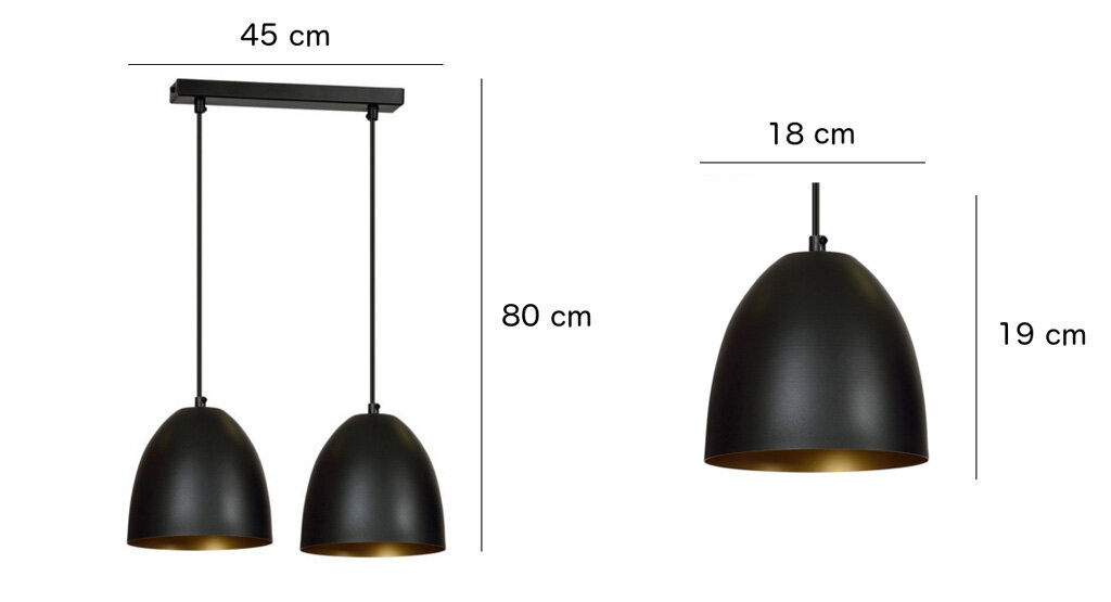Lampa Emibig LENOX 2 Black cena un informācija | Piekaramās lampas | 220.lv