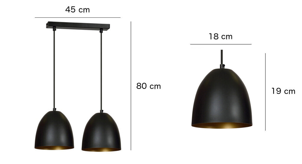 Lampa Emibig LENOX 2 Black - White cena un informācija | Lustras | 220.lv