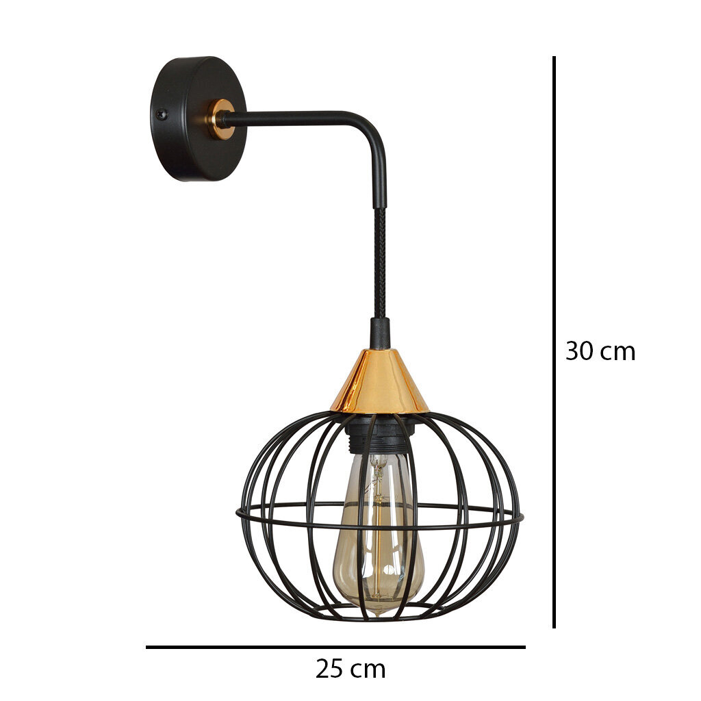 Sienas lampa Emibig LATARNIA K1 BLACK cena un informācija | Sienas lampas | 220.lv