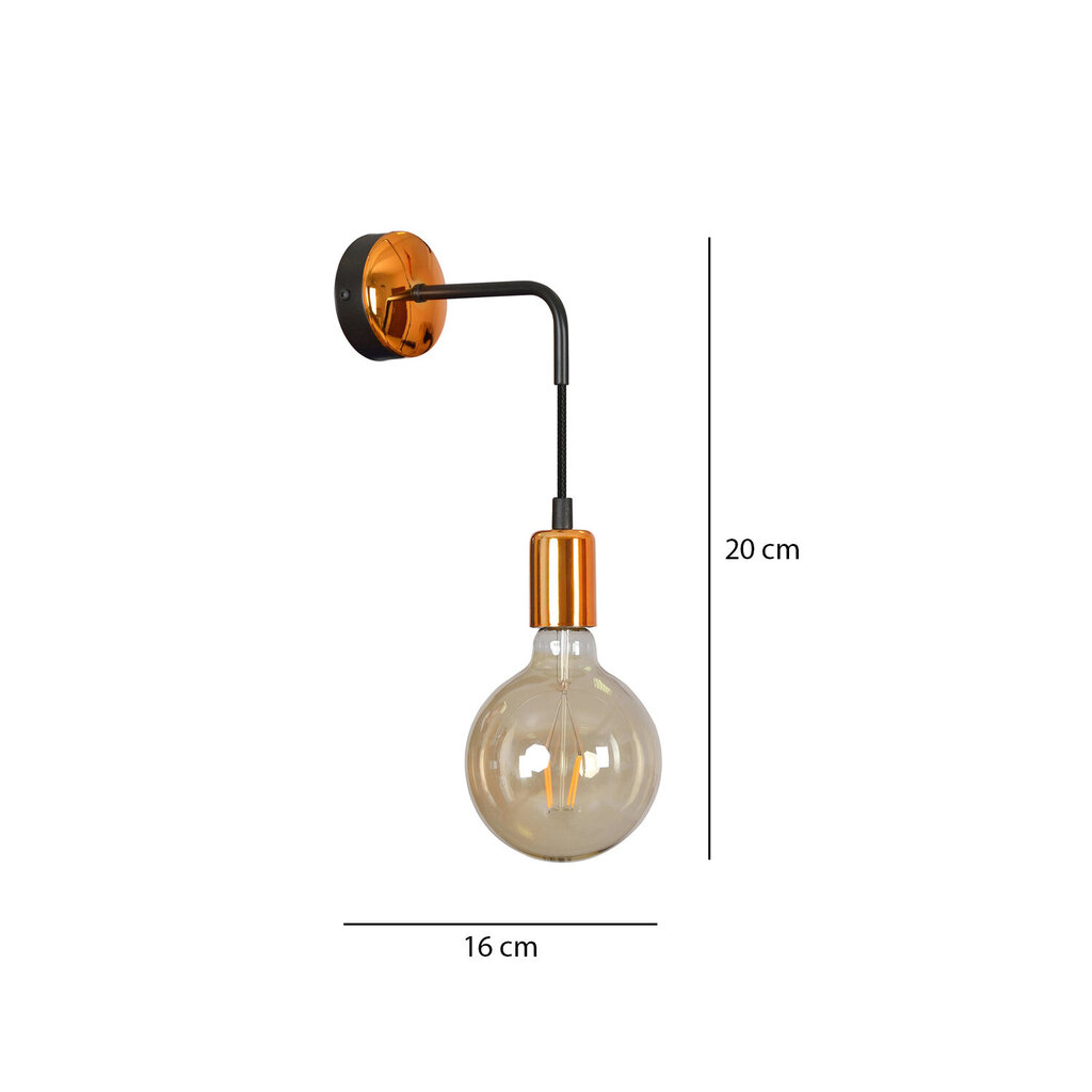 Sienas lampa Emibig UNIVERSAL K1 BLACK cena un informācija | Sienas lampas | 220.lv