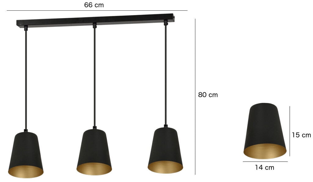 Lampa Emibig MILAGRO 3 BLACK-WHITE cena un informācija | Piekaramās lampas | 220.lv