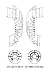 Spirālveida kāpnes DOLLE CALGARY Diametrs Ø 120 cm. Baltā цена и информация | Лестницы | 220.lv