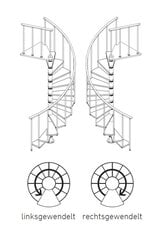 Spirālveida kāpnes DOLLE CALGARY Diametrs Ø 140 cm. Baltā цена и информация | Лестницы | 220.lv