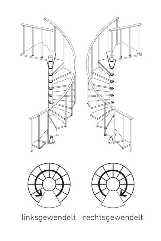 Spirālveida kāpnes DOLLE CALGARY Diametrs Ø 140 cm. Baltā cena un informācija | Kāpnes | 220.lv