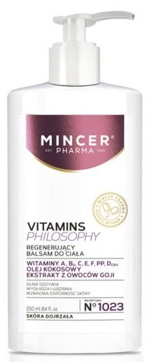 Atjaunojošs ķermeņa losjons Mincer Pharma Vitamins Philosophy 250 ml cena un informācija | Ķermeņa krēmi, losjoni | 220.lv