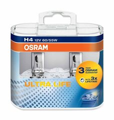 Автомобильная лампа Osram Ultra Life H4 12V 60/55W цена и информация | Автомобильные лампочки | 220.lv