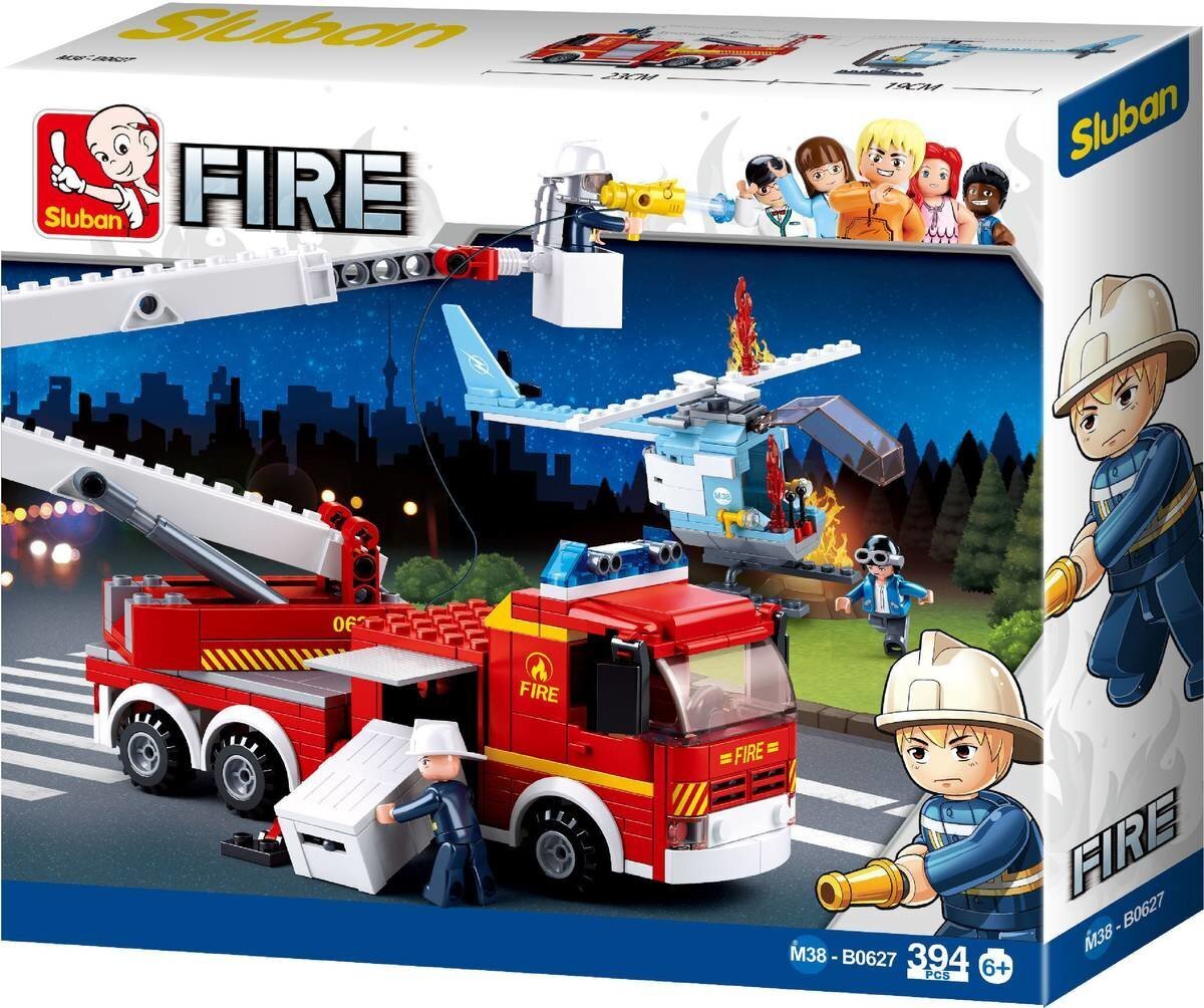Konstruktors: ugunsdzēšama mašīna un helikopters, 403 daļas. SLUBAN цена и информация | Konstruktori | 220.lv