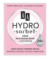 Увлажняющий питательный крем для лица с экстрактом маракуйи AA Hydro Sorbet, 50 мл цена и информация | Наносите на чистую кожу лица. Подержите около 10-15 минут и смойте водой. | 220.lv