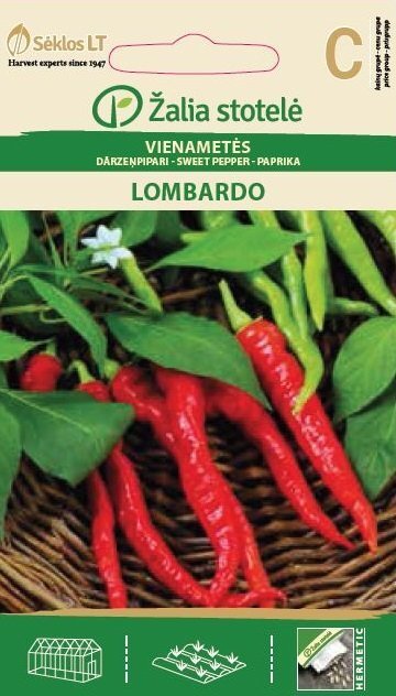 PAPRIKA VIENGADĪGA LOMBARDO цена и информация | Dārzeņu, ogu sēklas | 220.lv