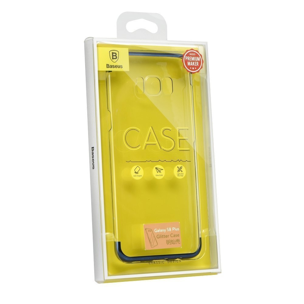 Baseus Wing Case Impact Plastic Case for Samsung G955 Galaxy S8 Plus Transparent - Blue cena un informācija | Telefonu vāciņi, maciņi | 220.lv