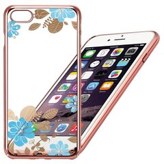 X-Fitted Plastic Case With Swarovski Crystals for Apple iPhone 6 / 6S Pink / Blue Flower цена и информация | Чехлы для телефонов | 220.lv