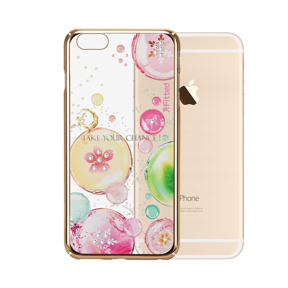 X-Fitted Plastic Case With Swarovski Crystals for Apple iPhone 6 / 6S Gold / Fancy Bubble цена и информация | Telefonu vāciņi, maciņi | 220.lv