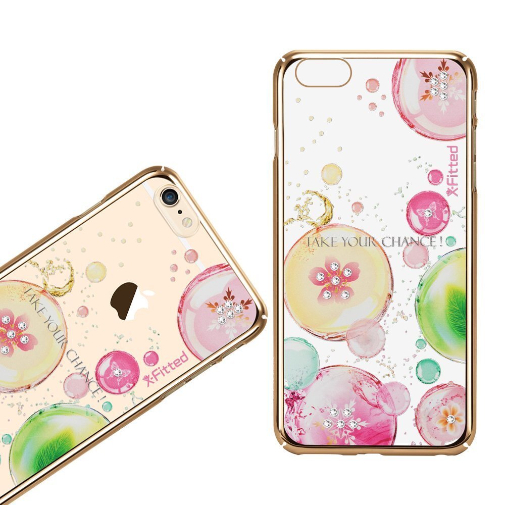 X-Fitted Plastic Case With Swarovski Crystals for Apple iPhone 6 / 6S Gold / Fancy Bubble cena un informācija | Telefonu vāciņi, maciņi | 220.lv