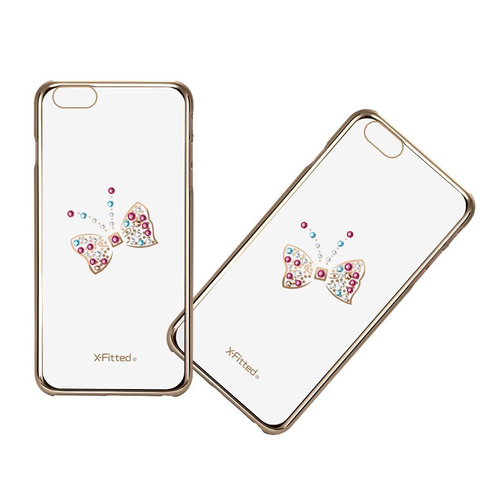 X-Fitted Plastic Case With Swarovski Crystals for Apple iPhone 6 / 6S Gold / Butterfly цена и информация | Telefonu vāciņi, maciņi | 220.lv