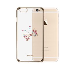 X-Fitted Plastic Case With Swarovski Crystals for Apple iPhone 6 / 6S Gold / Butterfly цена и информация | Чехлы для телефонов | 220.lv