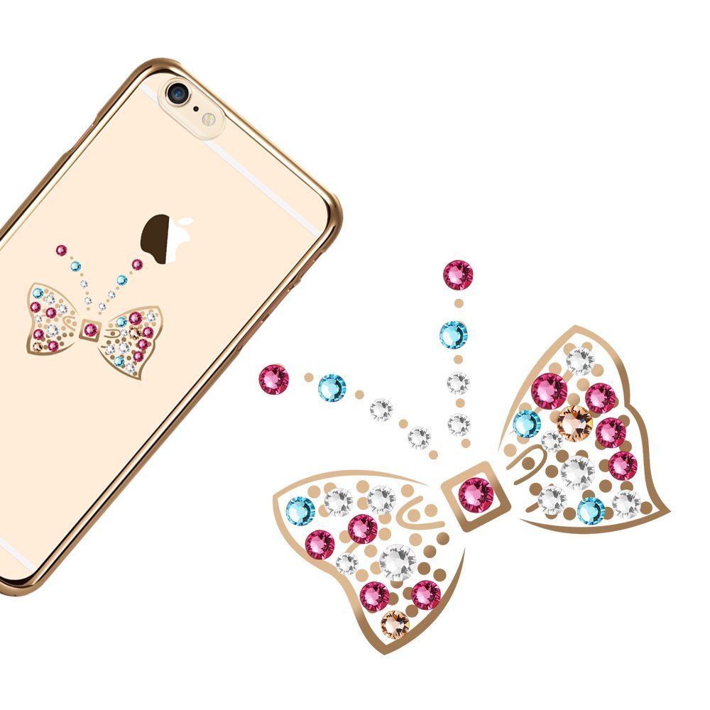 X-Fitted Plastic Case With Swarovski Crystals for Apple iPhone 6 / 6S Gold / Butterfly цена и информация | Telefonu vāciņi, maciņi | 220.lv