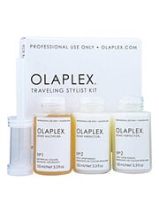 Восстанавливающий комплект для ухода за волосами Olaplex Traveling Stylist Kit 3x100 мл цена и информация | Распылите крем-спрей на волосы на расстоянии 20-25 см, расчешите их расческой. | 220.lv