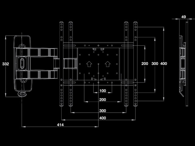 Multibrackets VESA Flexarm Tilt & Turn III cena un informācija | TV kronšteini | 220.lv