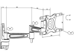 Multibrackets Flexarm 360 III 15-40” cena un informācija | TV kronšteini | 220.lv