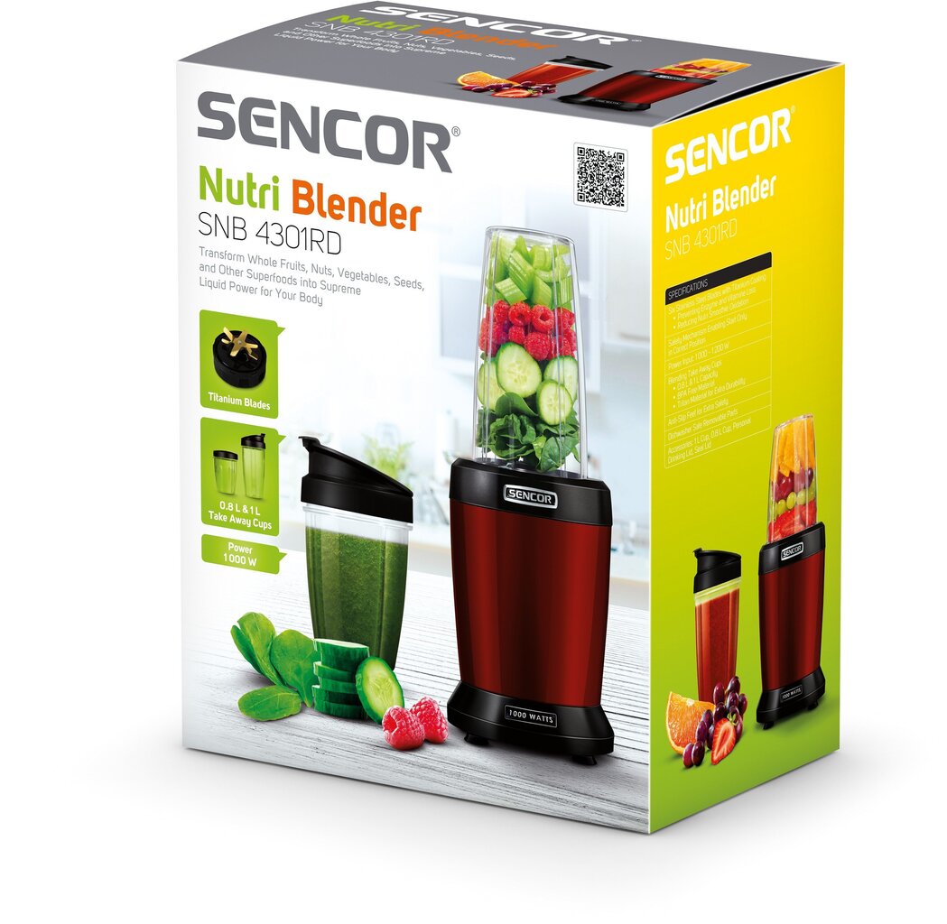 SNB 4301RD Nutriblender Titan цена и информация | Smūtiju blenderi | 220.lv