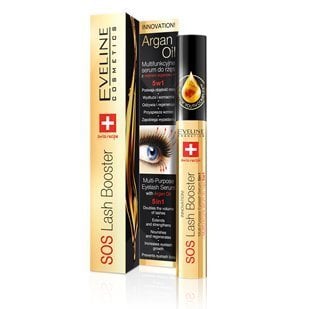 Skropstu serums ar argana eļļu Eveline Sos Lash Booster 10 ml цена и информация | Acu ēnas, skropstu tušas, zīmuļi, serumi | 220.lv