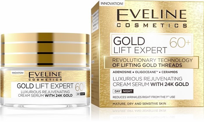 Reģenerējošs krēms jūtīgai ādai Eveline Gold Lift Expert 60+, 50 ml цена и информация | Sejas krēmi | 220.lv