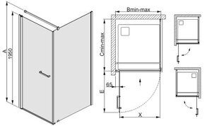 Угловая душевая кабина Sanplast Prestige III KNDJ/PR III 70x90s,профиль-матовый графит цена и информация | Душевые кабины | 220.lv