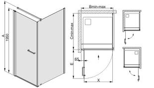 Угловая душевая кабина Sanplast Prestige III KNDJ/PR III 75x90s,профиль-матовый графит цена и информация | Душевые кабины | 220.lv