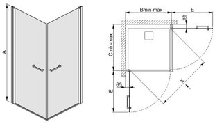 Угловой душ Sanplast Prestige III KN2 / PR III 90s, профиль bahama светло-коричневый цена и информация | Душевые кабины | 220.lv