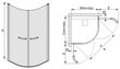 Stūra dušas kabīne Sanplast Prestige III KP2/PR III 90s, profils pergamon cena un informācija | Dušas kabīnes | 220.lv