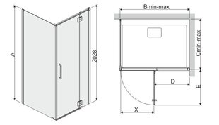 Stūra dušas kabīne Sanplast Space Line KNDJ2L/Space 100x110s, R cena un informācija | Dušas kabīnes | 220.lv