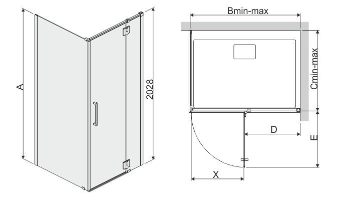 Stūra dušas kabīne Sanplast Space Line KNDJ2L/Space 100x80s, R цена и информация | Dušas kabīnes | 220.lv