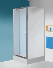 Dušas siena Sanplast TX SS/TX5b 70s, profils- spīdīgs sudrabs, dekorēts stikls Cora cena un informācija | Dušas durvis, dušas sienas | 220.lv
