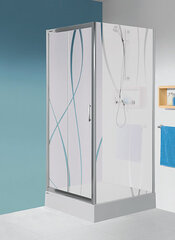 Dušas siena Sanplast TX SS/TX5b 75s, profils- spīdīgs sudrabs, dekorēts stikls W15 cena un informācija | Dušas durvis, dušas sienas | 220.lv