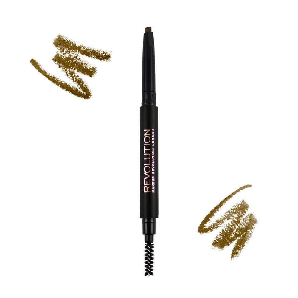 Uzacu zīmulis Makeup Revolution London Duo Brow 0,15 g, Light Brown цена и информация | Uzacu krāsas, zīmuļi | 220.lv