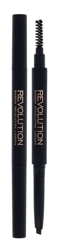 Uzacu zīmulis Makeup Revolution London Duo Brow 0,15 g, Medium Brown cena un informācija | Uzacu krāsas, zīmuļi | 220.lv