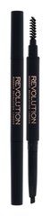 Uzacu zīmulis Makeup Revolution London Duo Brow 0,15 g, Dark Brown cena un informācija | Uzacu krāsas, zīmuļi | 220.lv